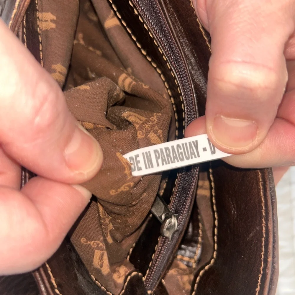 American West Brown Leather Shoulder Bag - Picture 12 of 13